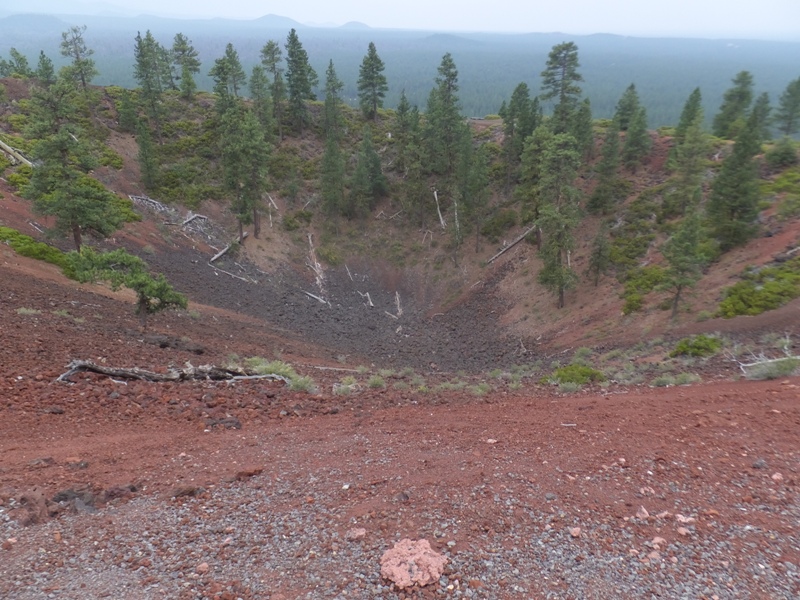 Looking down into the crater