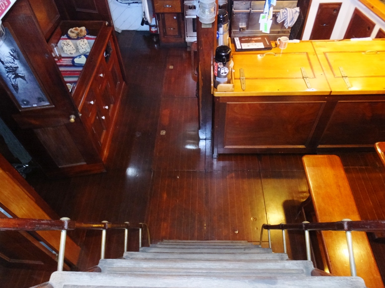 Wooden floors and furniture of the Pride of Baltimore II