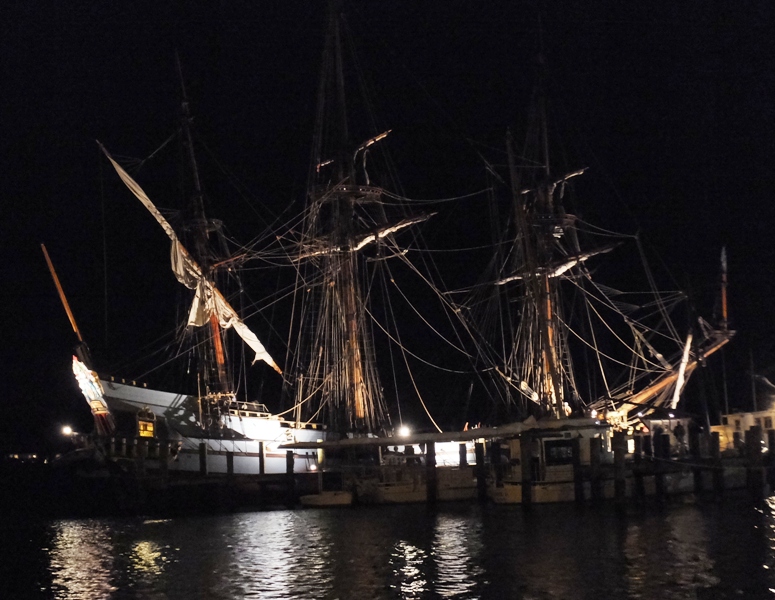 Ship moored to the pier for the evening