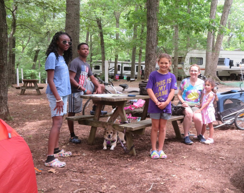 Group photo at campsite