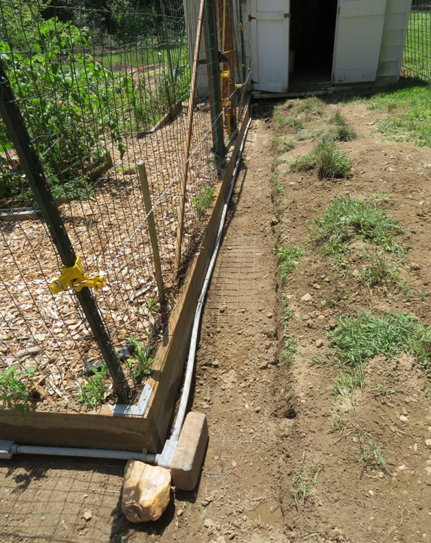 Conduit running to the shed