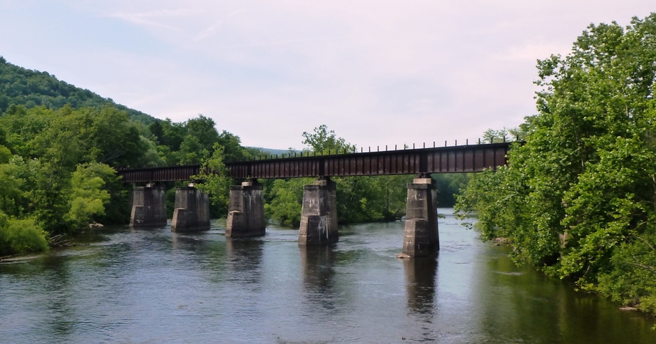 Railroad bridge over water