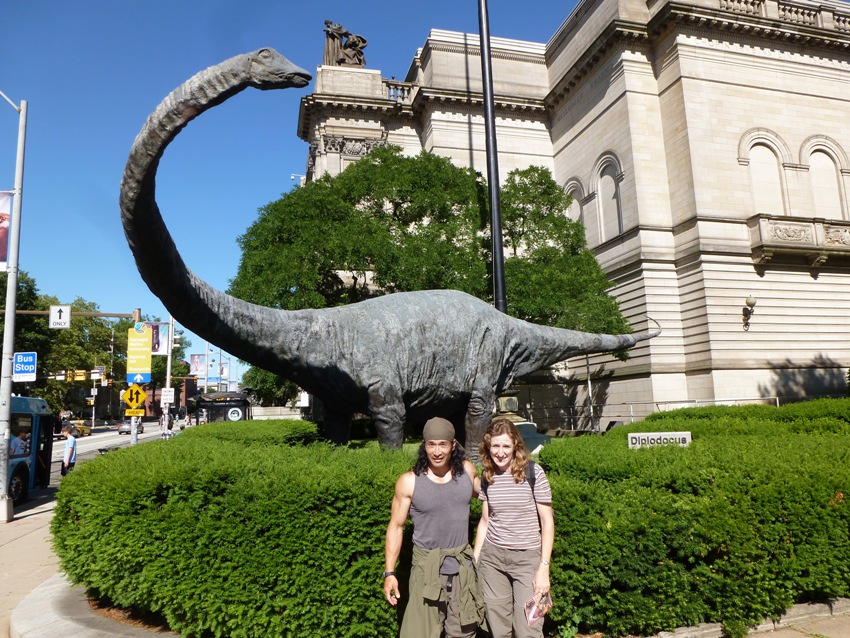 Norma and me in front of diplodocus statue