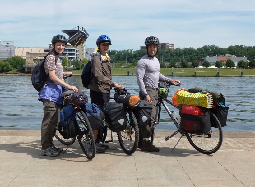 Norma, Carmen, and me posing with our bikes