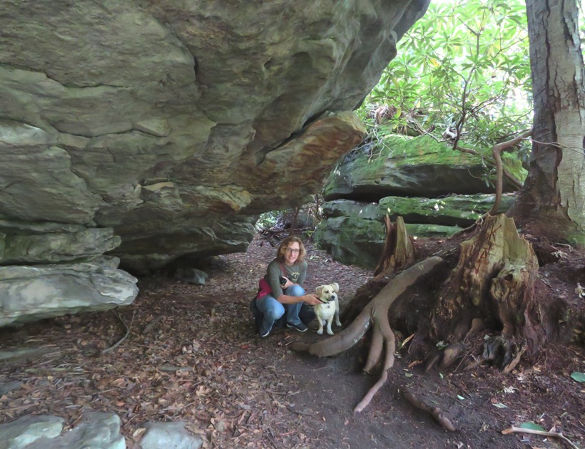 Norma and Daphne with big rocks