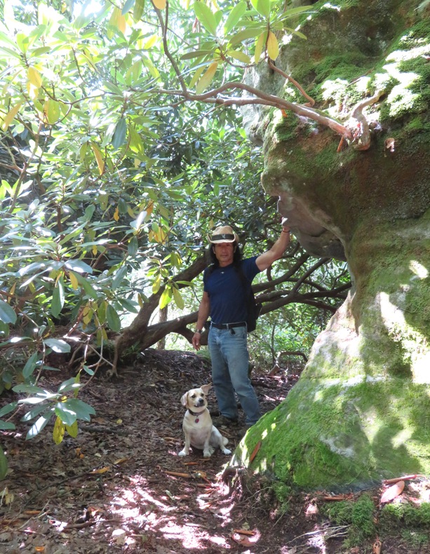 Daphne and I with rhododendron