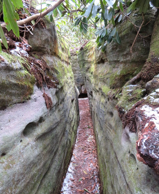 Narrow passage between rocks