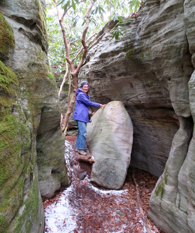 Norma standing on a rock