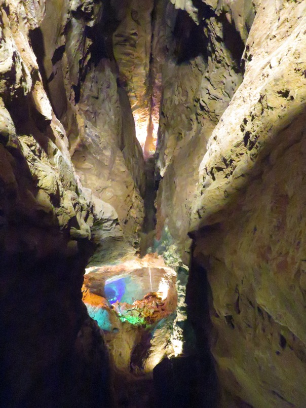 Calico Falls, a small waterfall in the cave