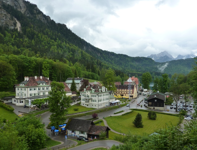 Schwangau surrounded by mountains