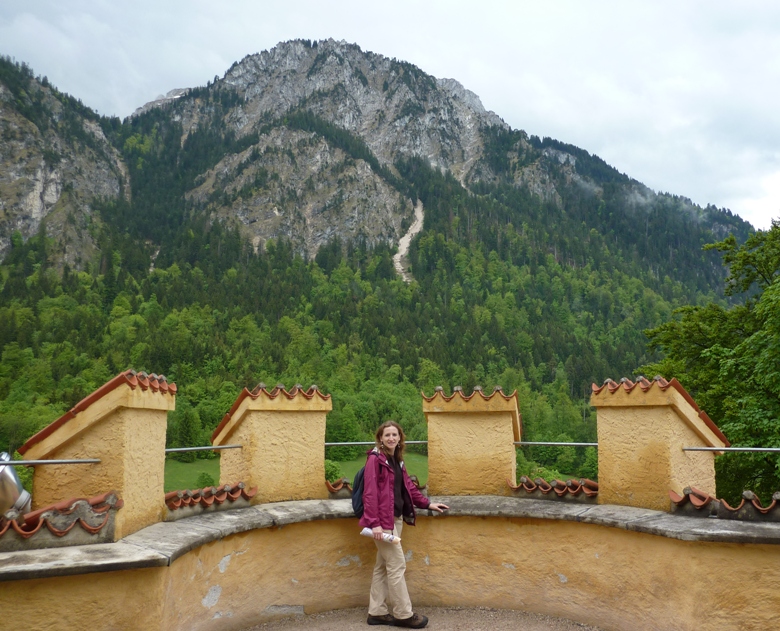 Norma standing outside at the castle