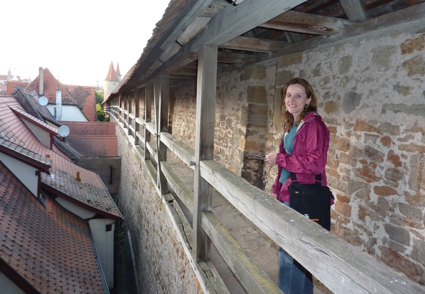 Norma and the stone walls of Rothenburg