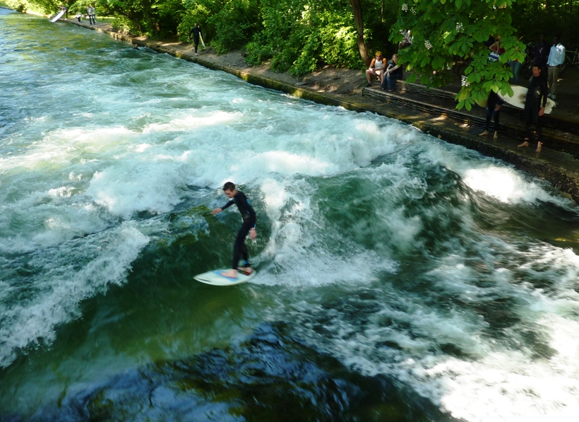 Another view of man surfing