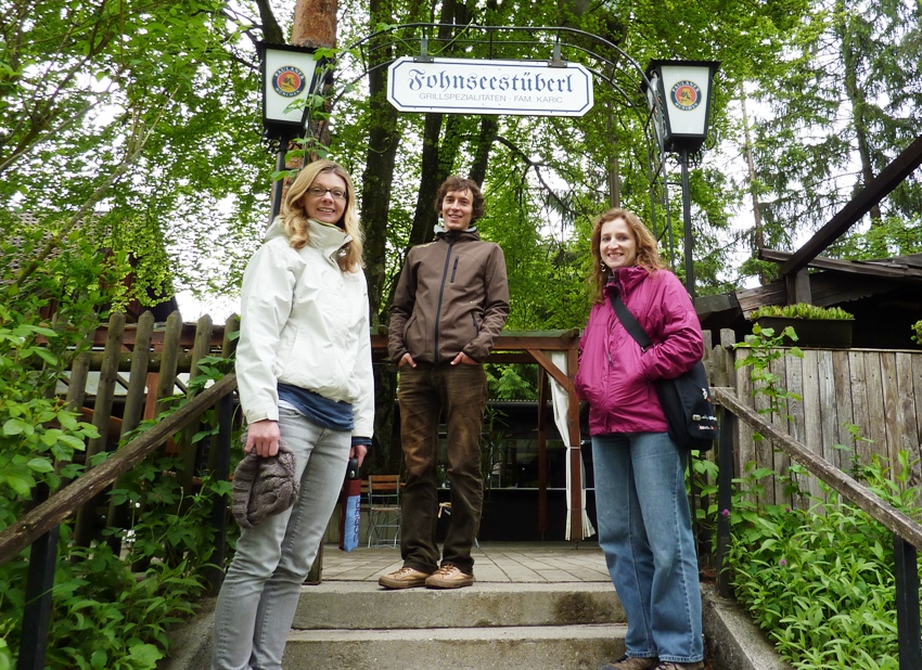 Verena, Jonathan, and Norma at Fohnseestuberl restaurant