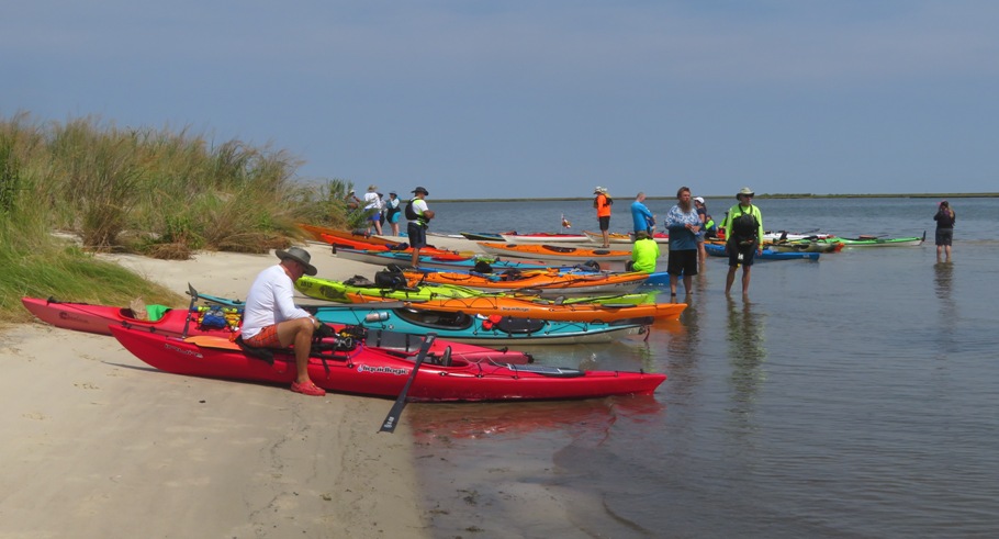 Kayaks on the beach