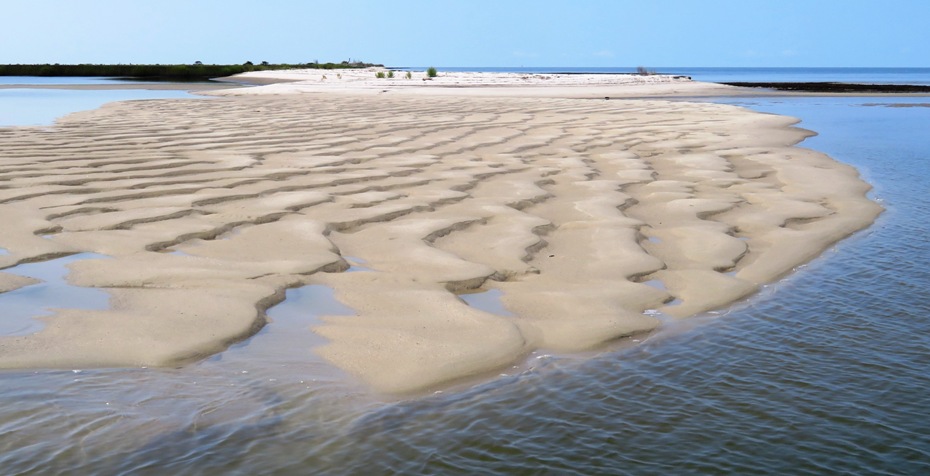 Ripples in sand on beach