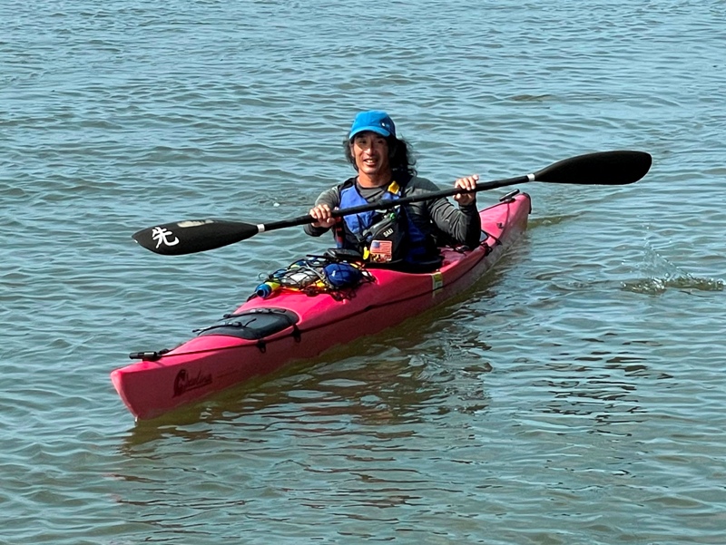 Me kayaking in my red Prijon Catalina