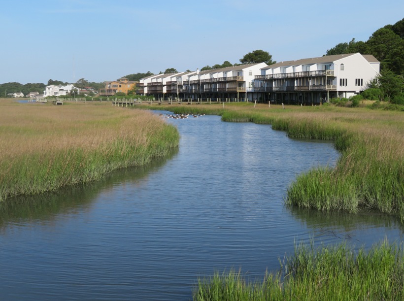 Looking west from launch site.  Lots of townhomes in the background