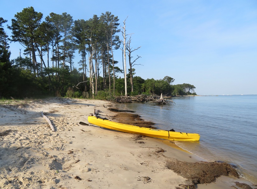 Tandem kayak on Assateague beach