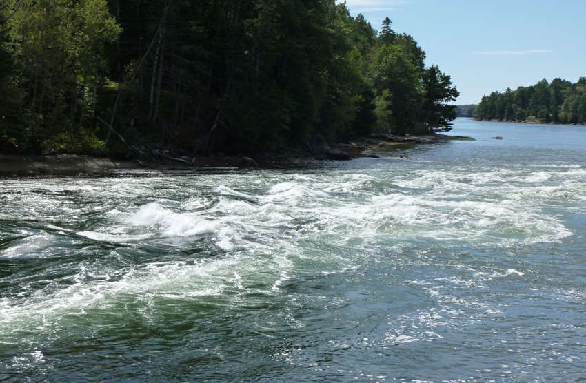 Whitewater conditions at Blue Hill Falls