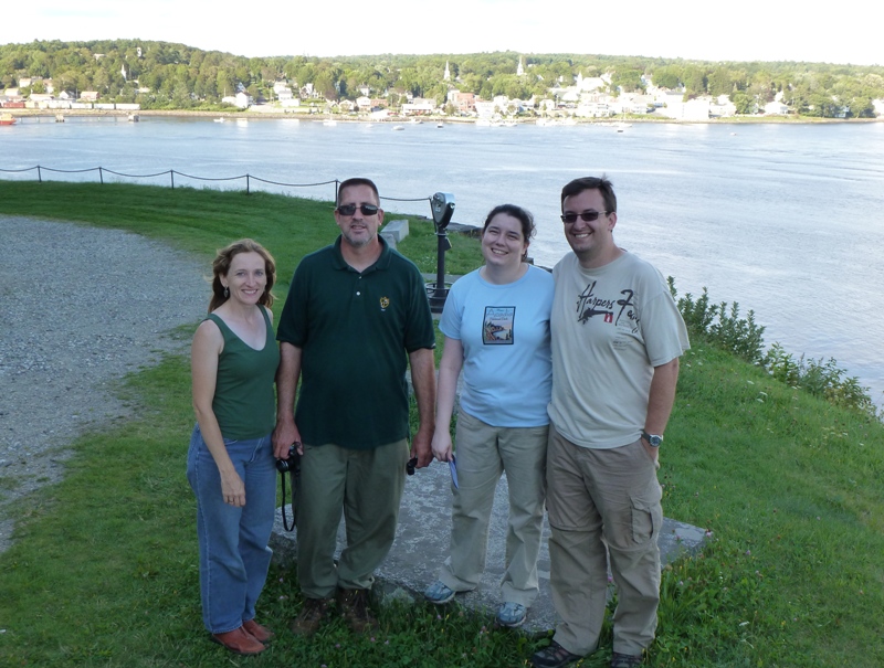 Norma, Vince, Kellie, and Bowen, with Bucksport in the back