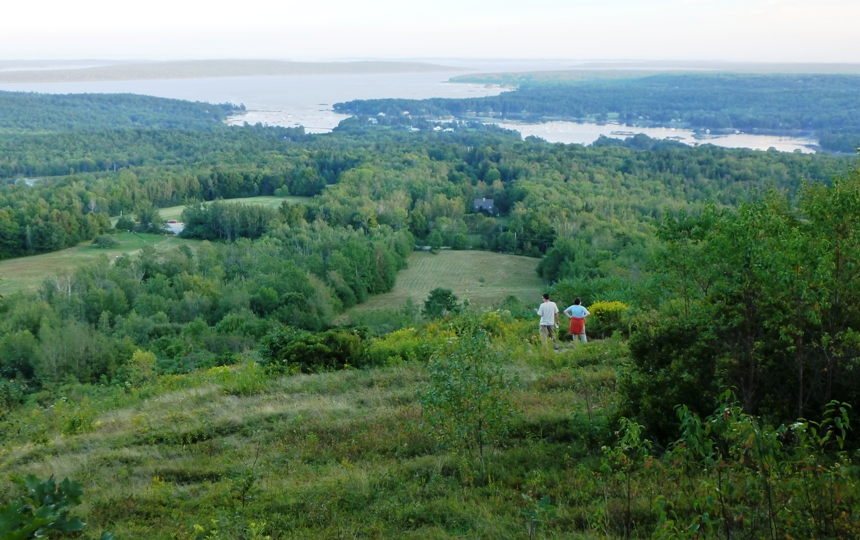 Bowen and Kellie with Blue Hill and Blue Hill Bay in the background