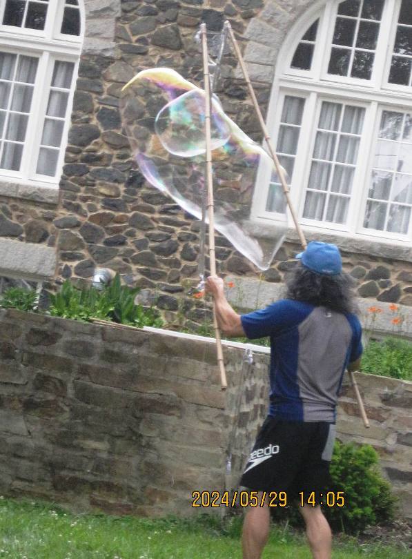 Me making bubbles with the large wand