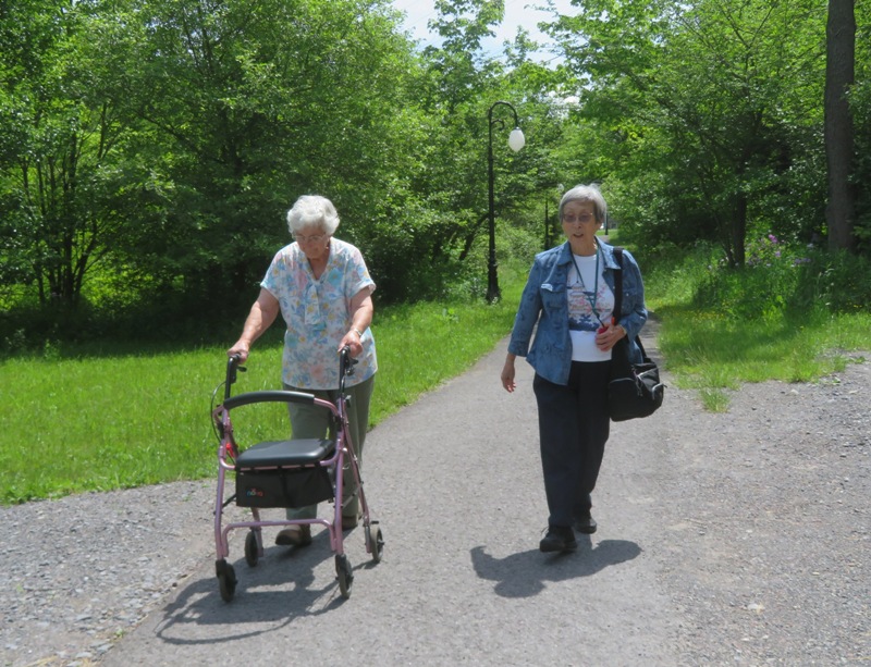 Hazel and my mom on trail