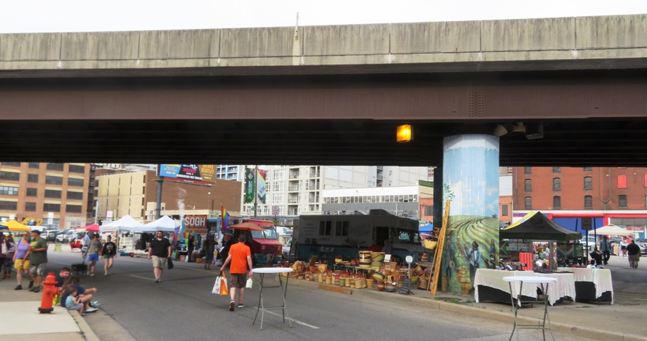 Baltimore Farmers Market under highway