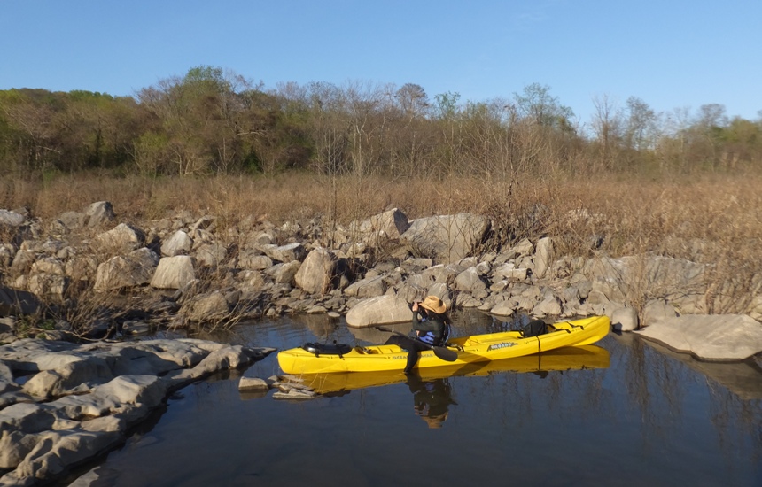 Me taking pictures of the rookery from the kayak