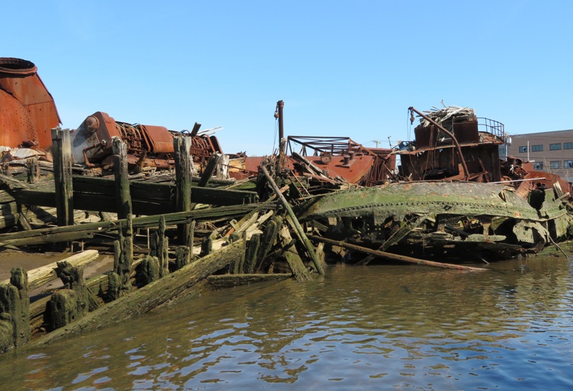 Metal and wooden debris