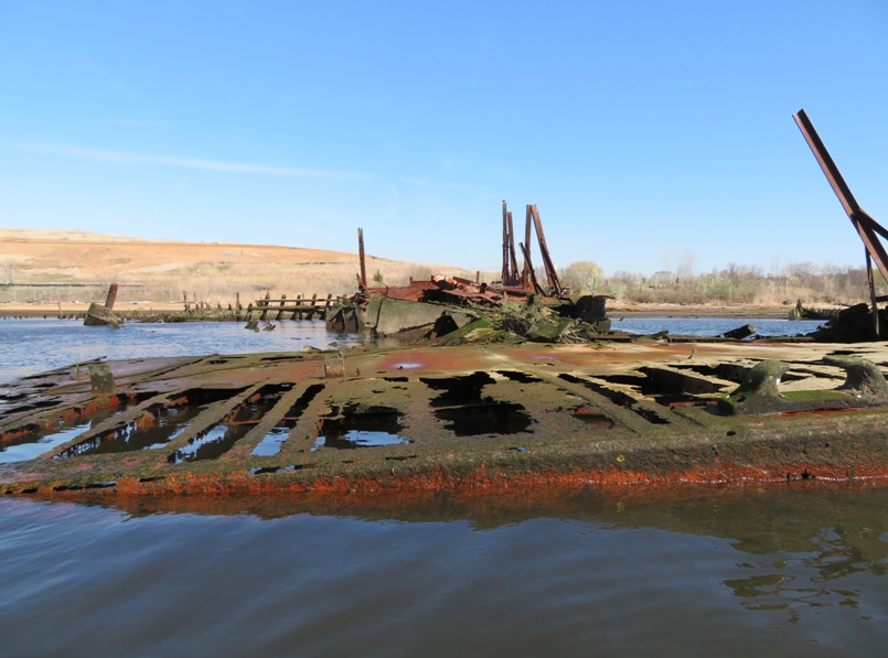 Rusty holes on deck