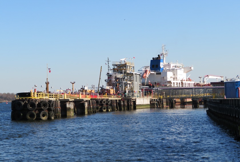 Modern ship and pier