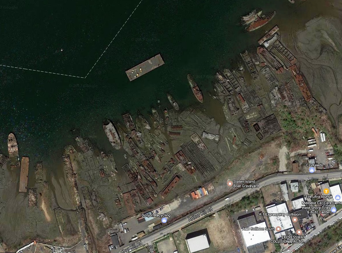 Satellite photo of ship graveyard