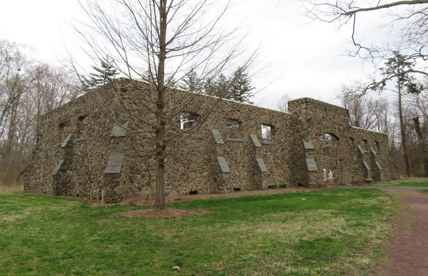 Stone walls of big building