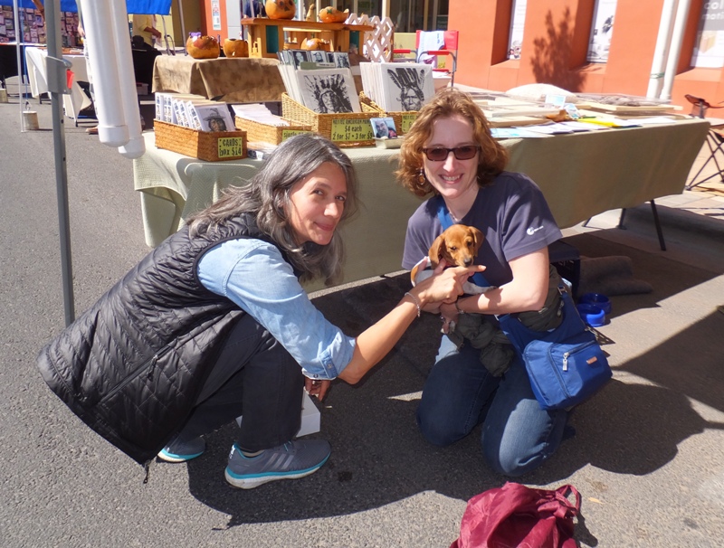 Carmen and Norma with puppy