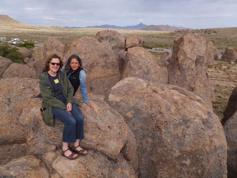 Carmen, Norma, and the boulders