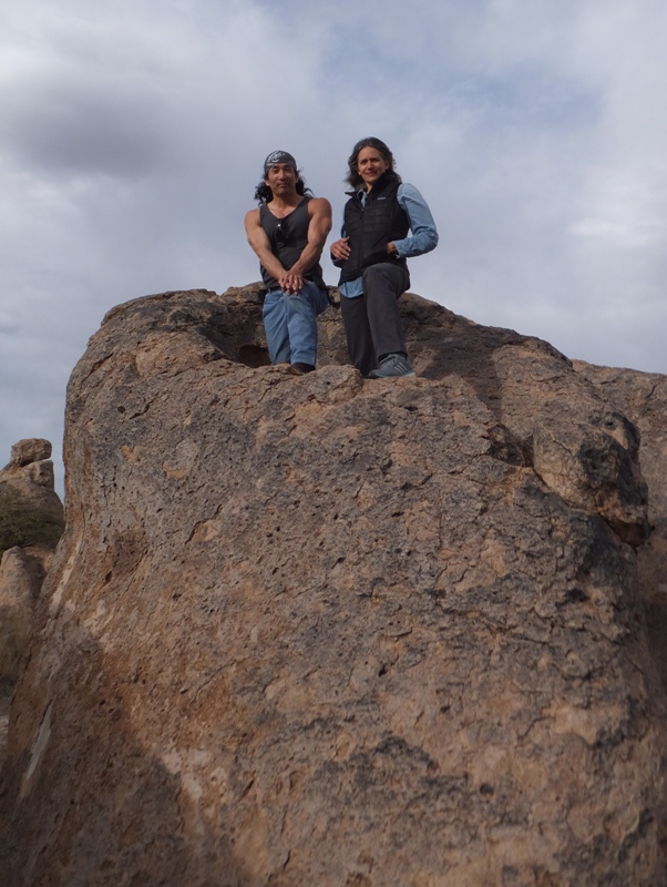 Me and Carmen on top of a boulder