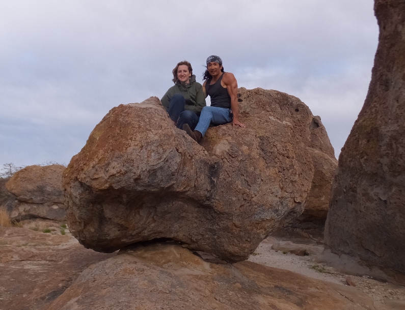 Norma and I on a somewhat heart-shaped rock