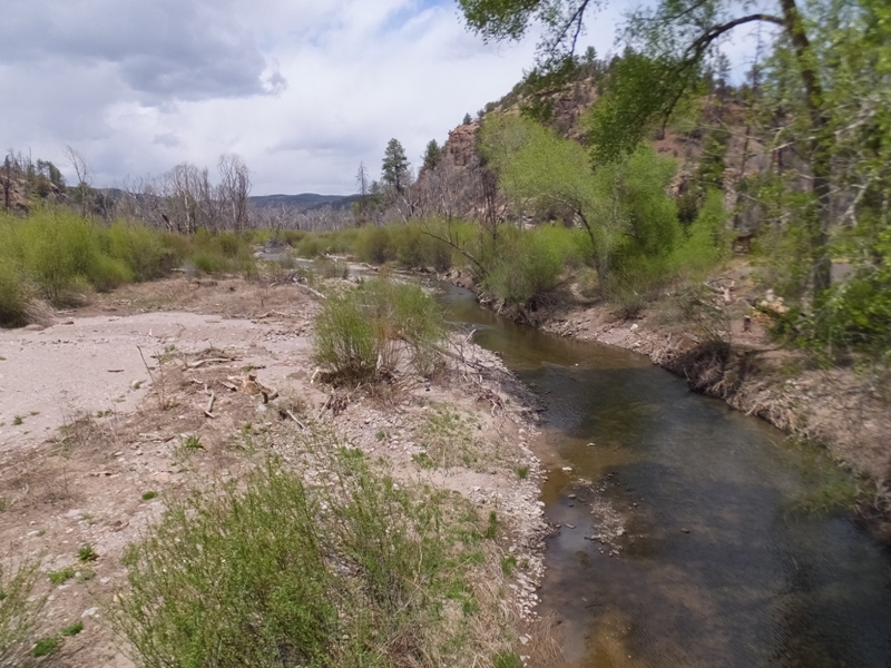 Westward view of river