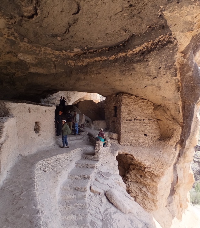 Norma and others in an area where the top part of the cave area was dark