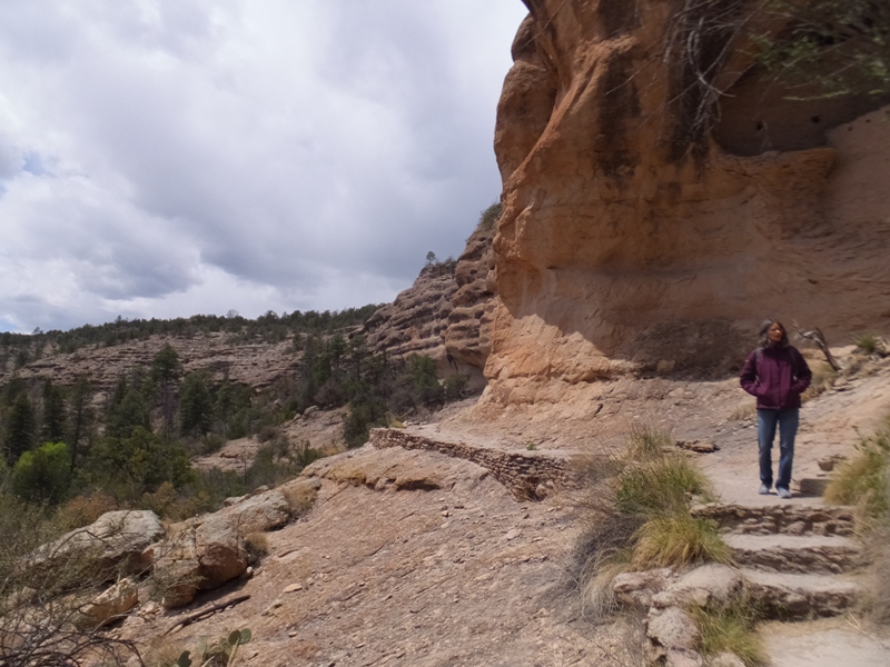 Carmen on a section of trail that has been leveled with rocks