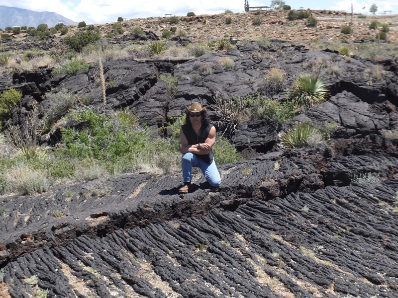 Me kneeling on pahoehoe