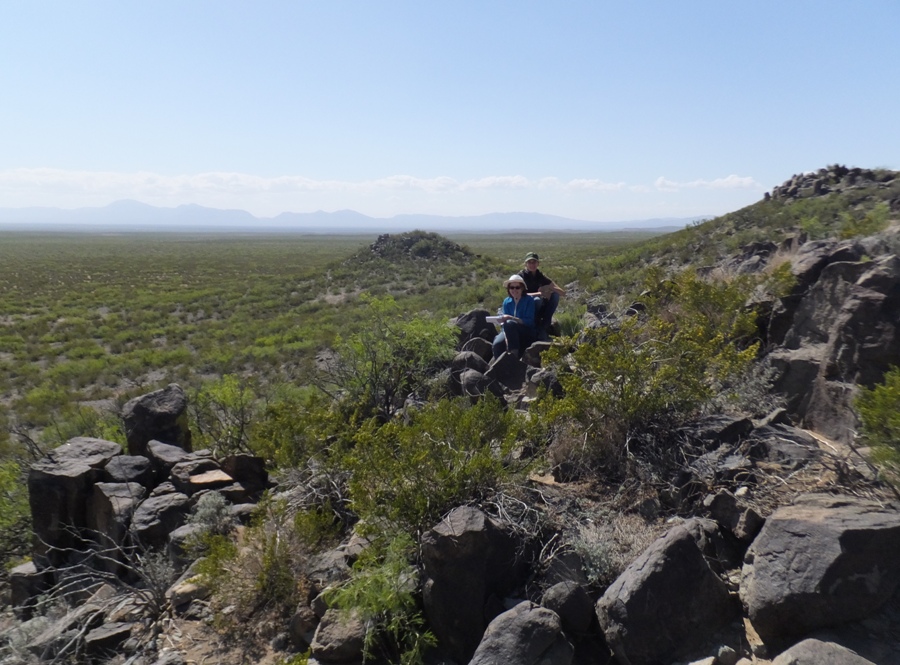 Norma and Carmen at petroglyph site