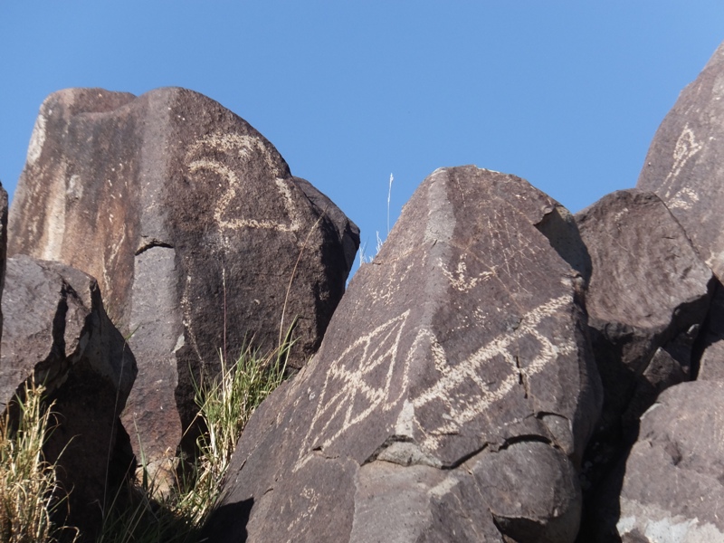 Petroglyph of American eagle head