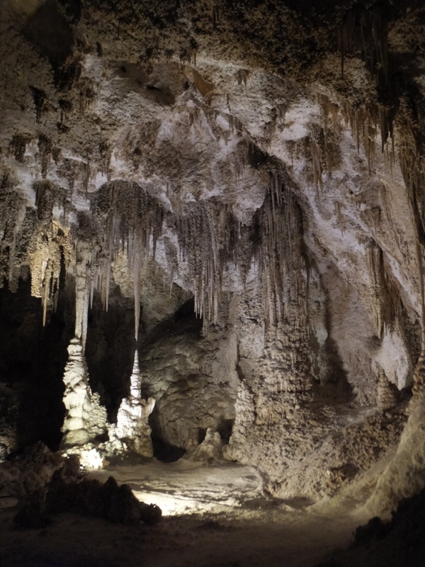 Stalactites and stalagmites almost touching