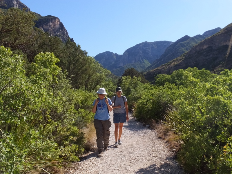 Norma and Carmen with the valley behind