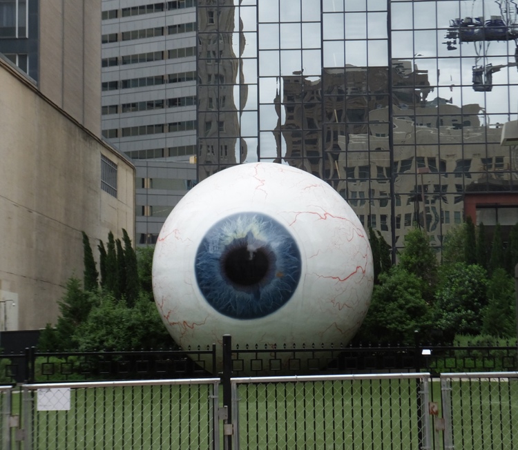 Giant eye art piece