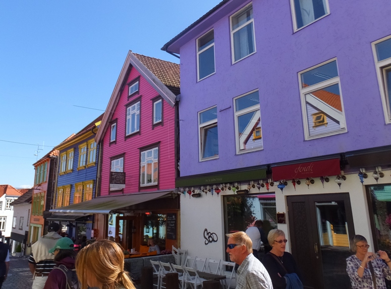 Buildings painted in bright colors