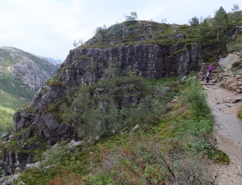 Trail and stairs on side of mountain